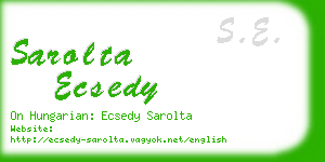 sarolta ecsedy business card